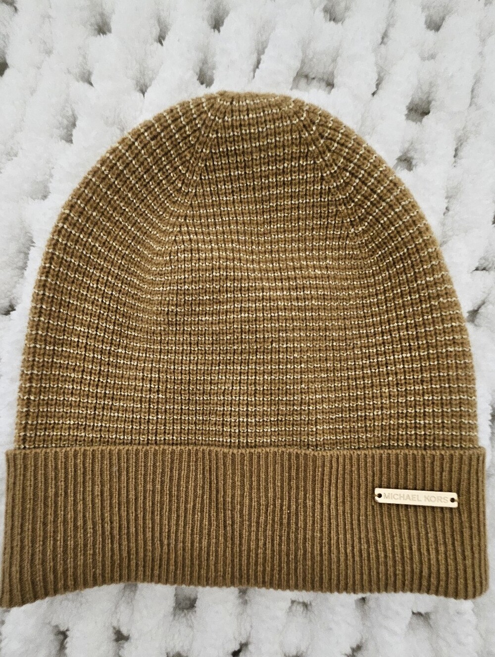 Michael Kors Camel Ribbed Knit Sweater Neck Warmer